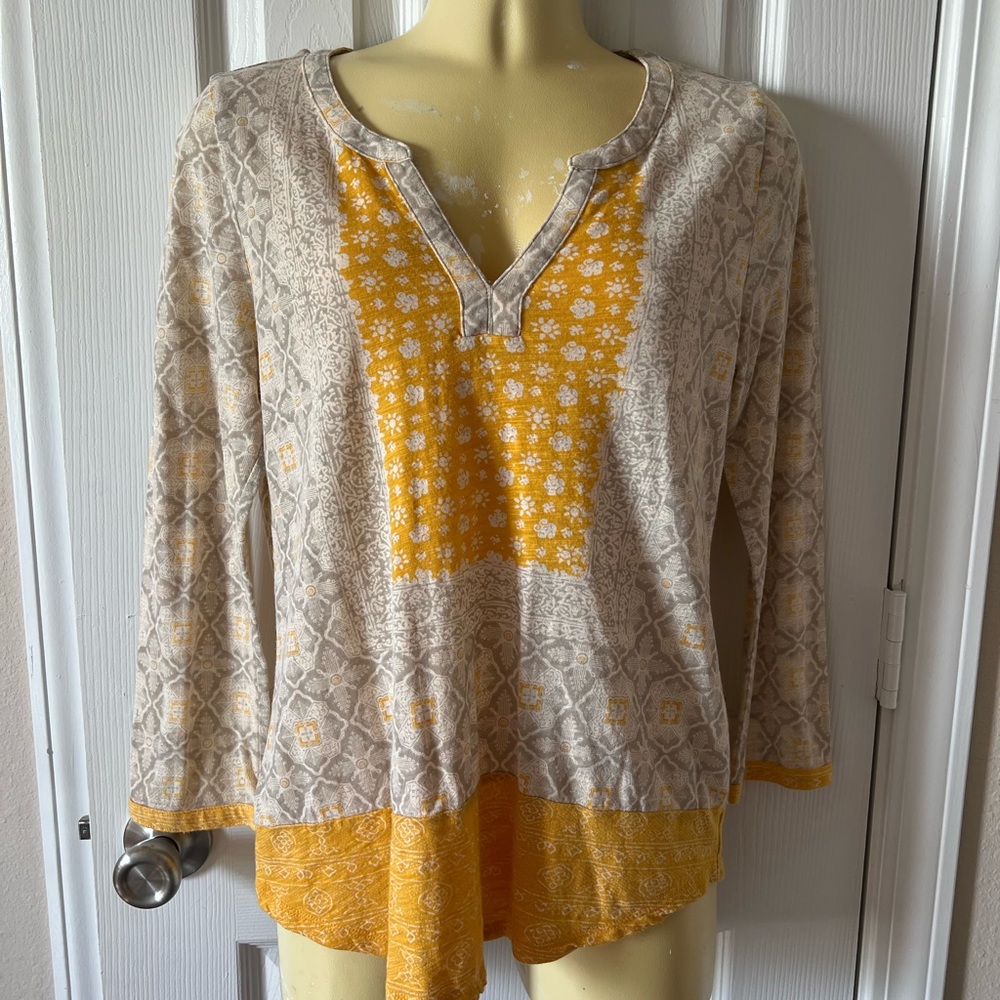Yellow Boho Lucky Brand Shirt: S